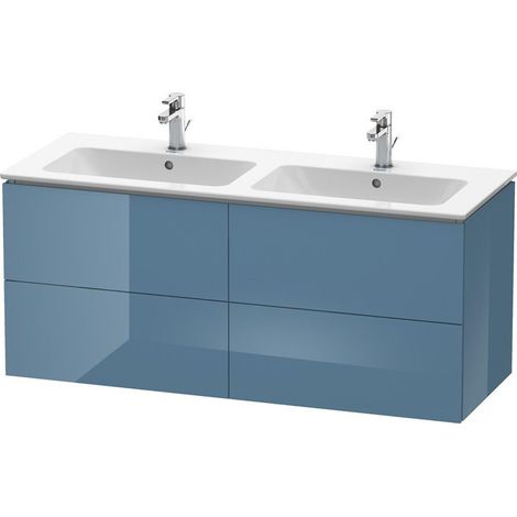 Meuble sous-vasque L-CUBE 1290x481x550mm bleu pierre brillant