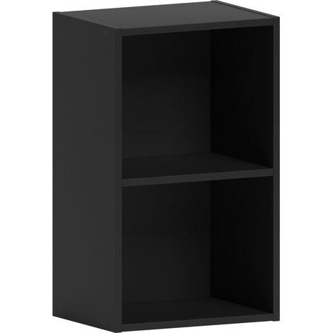 Oxford 2 Tier Cube Bookcase Shelving Storage Unit, Black