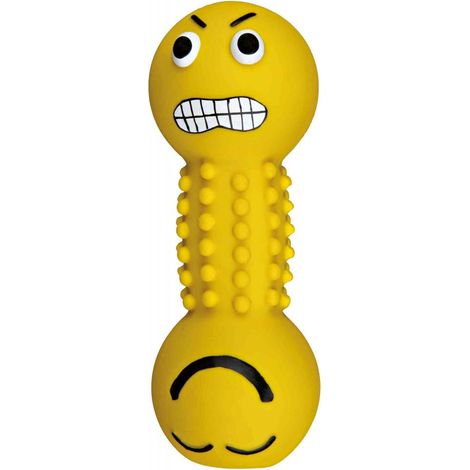 Smiley haltère, en latex/fibre de polyester 19 cm