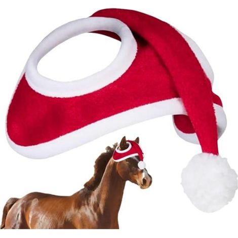 Chapeau de Noël pour cheval, bonnet d'hiver, chapeau Père Noël, accessoires de costume pour cheval (1/5)