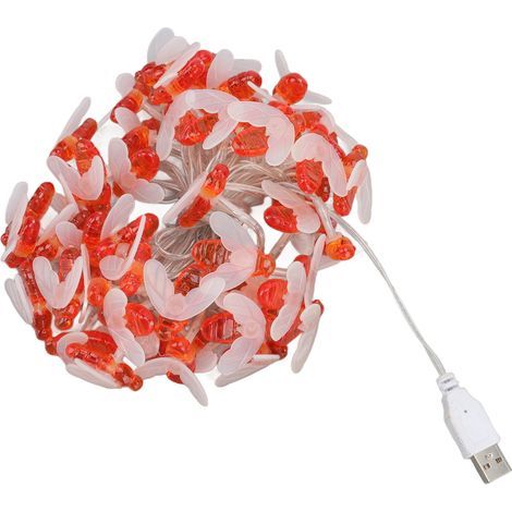 Wasserdichte Lichterkette mit 50 bienenförmigen LEDs, USB-betrieben, Mini-Dekoration für das Weihnachtsfest (1/5)