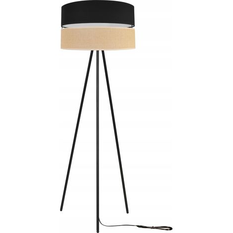 Stehlampe mit Dreibein-Metalllampenschirm, 45 cm, Schwarz (1/5)