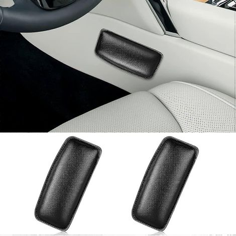 Set mit 2 fahrzeugkompatiblen Knieschonern, weiche Polsterung für Knie, Beine und Ellbogen, flexible Oberschenkelstütze, Autozubehör (schwarz) (1/4)