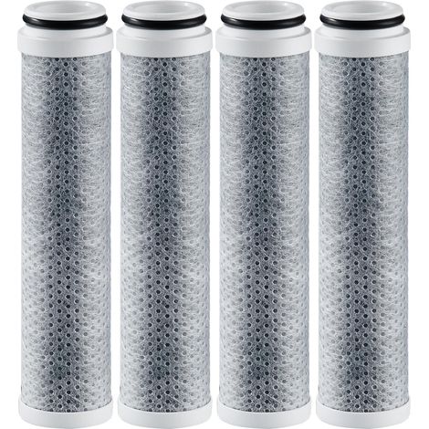 Lot de 4 cartouches filtrantes de rechange pour douchette — Système de douche à filtration au charbon — Élimine efficacement le chlore résiduel (1/4)