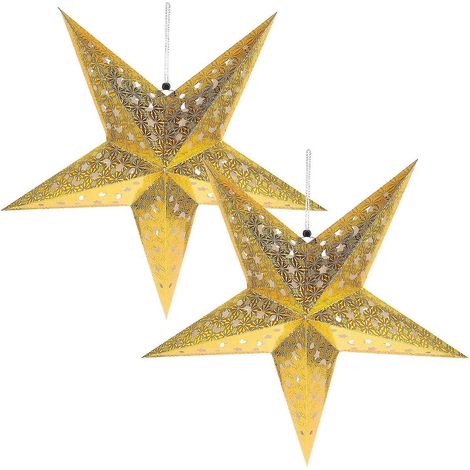 Lot de 2 abat-jour pentagramme de Noël en papier 3D, étoile à cinq branches, pour plafonnier (1/3)
