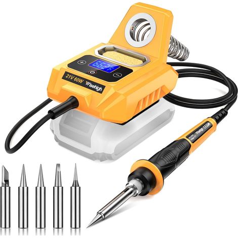 Station de soudure sans fil pour batterie Dewalt 20V Max - Station de fer à souder à écran LCD numérique électrique Station de soudure rapide pour bricolage, (batterie non incluse),NO bracket (1/5)