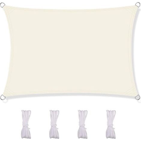 Rechteckiges Sonnensegel, wasserdicht und UV-beständig, für Terrasse, Garten, Rasen, 3 x 3 m, Beige (1/4)