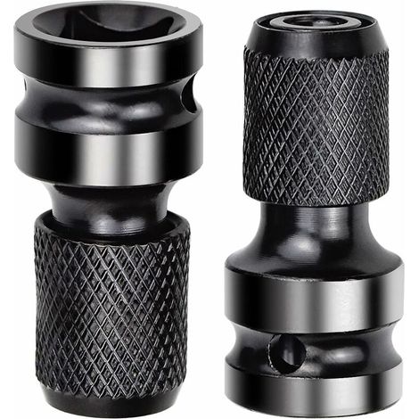 Adaptador de enchufe de 2 piezas, adaptador de llave de impacto, convertidor de liberación rápida para llave de trinquete de impacto y portapuntas de destornillador.