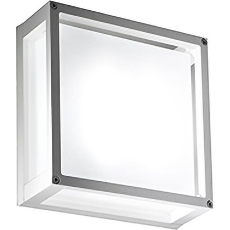 Home Lampada da Parete e Soffitto 25x25 cm in Alluminio Bianco Opaco con Diffusore in Vetro Satinato Attacco E27 per Interni ed Esterni IP54 (1/3)