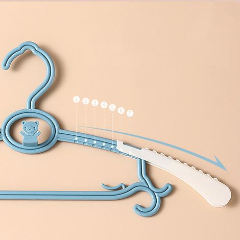 Attraktiver, verstellbarer, sehr robuster und rutschfester Kleiderbügel aus Kunststoff für Kinder, nordisch blau (1/4)