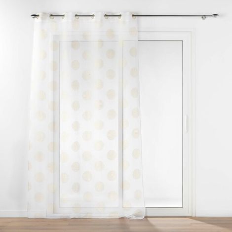 Voilage a oeillets 140 x 240 cm voile sablé imprimé metallisé Sixtine Or (1/4)