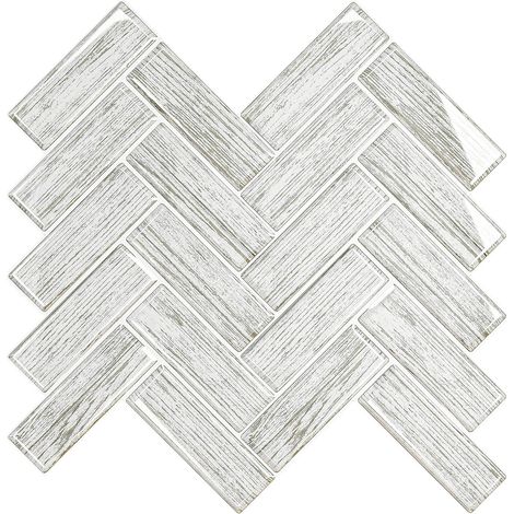 Carrelage Adhesif Mural Cuisine Bois Gris Chevrons 3d Carreaux Adhesif Salle de Bain Stickers Carrelage Cuisine Credence Adhesifs Mural Bois Dalle PVC Adhesive Murale 30.5cm×30.5cm 6 Pièces (1/5)