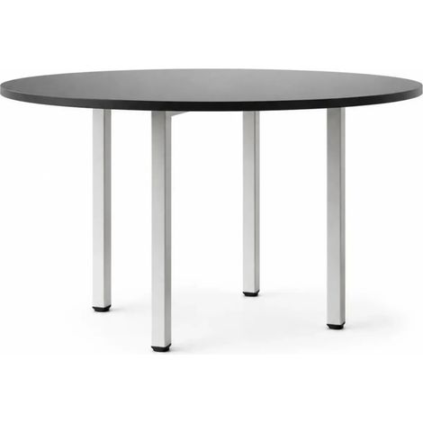 Tavolo Rotondo Leccino 90x90 con Gambe Regolabili in Altezza – Antracite Satinato e Alluminio (1/5)