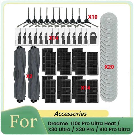 Lot de 60 brosses latérales, filtres et sacs à poussière pour robot aspirateur, accessoires de remplacement compatibles, kit d'entretien complet, idéal pour nettoyage quotidien, moteur performant, piè (1/5)