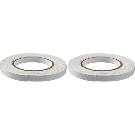 Mousse Adhésive Double-face - Largeur 12 mm - Épaisseur 2 mm - Longueur 5 m - Effet 3D - Lot de 2 (1/3)