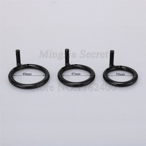 Cage De Coq - Acier Inoxydable Noir - Verrouillable Avec Cadenas En Laiton - Diamètre Intérieur 35 mm - Longueur 115 mm - Anneau 40 mm (1/4)