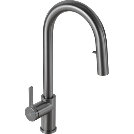 Ceramia Timeless Monomando de cocina en acero inox con ducha extraíble, gun metal cepillado (TMLKF285BGM) (1/5)
