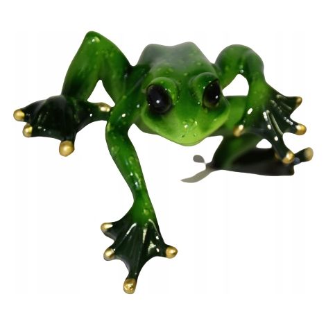 Dekorative grüne Froschfigur in Hängeposition ALS GESCHENK (1/5)