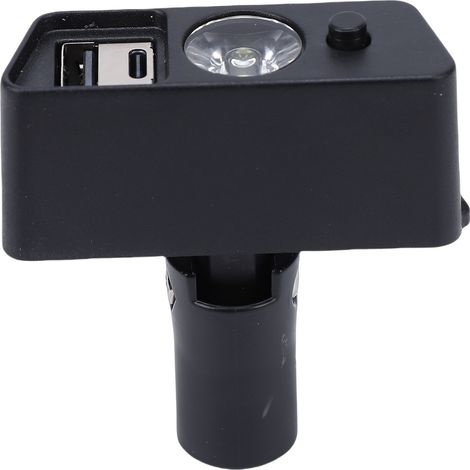 Lampe LED pour fauteuil électrique montage universel prise XLR 3 broches port USB rechargeable angle orientable (1/5)