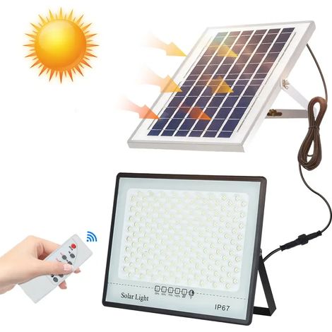 (72 LED - PVC - BLANC) Lampe solaire LED extérieure pour jardin, abri de jardin, éclairage solaire étanche IP67, projecteur, éclairage de secours, applique murale (1/5)