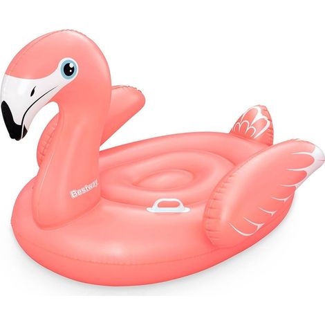 TRADE SHOP - Cavalcabile Gonfiabile Gioco Da Piscina A Forma Di Fenicottero 138x107cm 2 Maniglie 41525 - (1/5)
