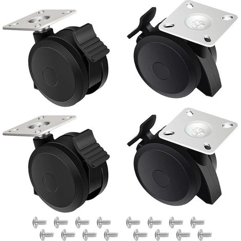 Lot de 4 roulettes de rechange pour barbecue Weber pour Spirit E-210 E-315 SP-320 SP-330 – Compatible avec 46110001 46810001 Jeu de roues verrouillables