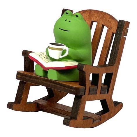 Figura de rana en miniatura, linda figura de rana para el escritorio, mini figura de resina para jardín (verde) (1/4)