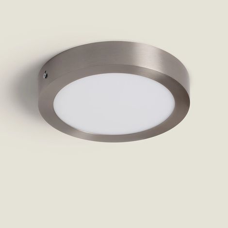 Plafón LED 18W Circular Metal Ø225 mm Silver 3000K Blanco Cálido