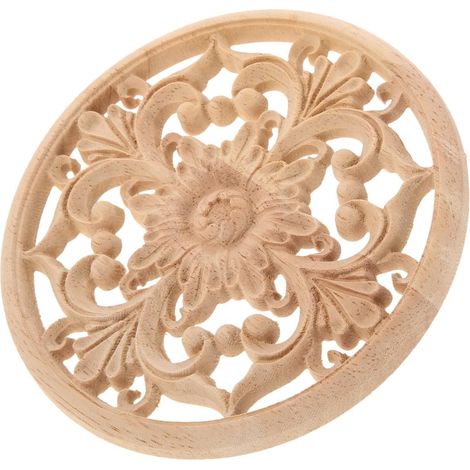NUOBESTY Applique décorative en bois sculpté pour porte de meuble (1/5)