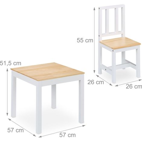 Set di 2 sedie e tavolo moderno per cameretta bambini 90 x 60 x 60 cm comfort ergonomico in legno venato naturale 130016883
