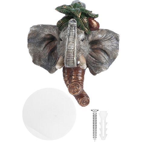 Gancho decorativo de resina para pared con accesorios de montaje – Forma única de animal para sombreros, chaquetas y llaves – Material duradero, color cobre antiguo o retro (10,7 x 9 x 11,5 cm) (1/5)