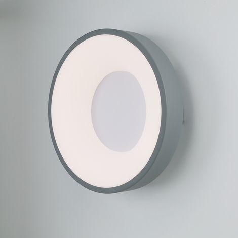 Plafonnier LED métal gris Ø30 cm 28W, CCT réglable