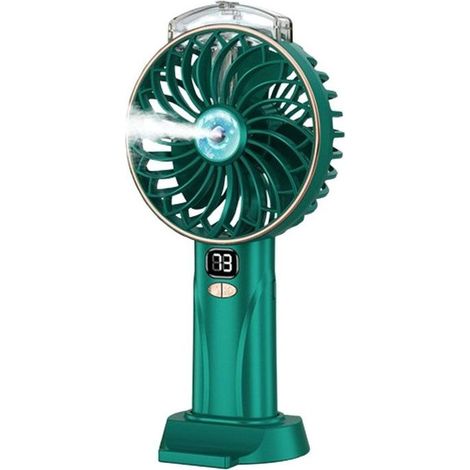 Mini ventilatore portatile ricaricabile tramite USB con nebulizzatore – 4000 mAh – 5 velocità – Display LED – Ideale per viaggi e ufficio (1/4)