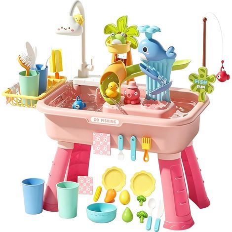 Table d'activités Aquatiques avec Pompe et éducatifs Amusants Kit Évier Cuisine Été Pour Intérieur Extérieur Jardin Terrasse Pelouse Plage Parc Aire De x (1/5)