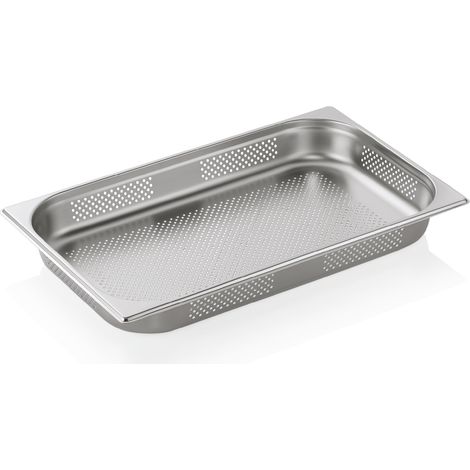 Bac inox perforé fond et côtés GN 1/1 H 65 mm 9 ltr GN CORE - Was Germany
