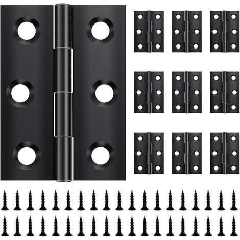 Klappscharniere 44 mm × 31 mm - Schwarzer Edelstahl - 60 Schrauben (1/5)
