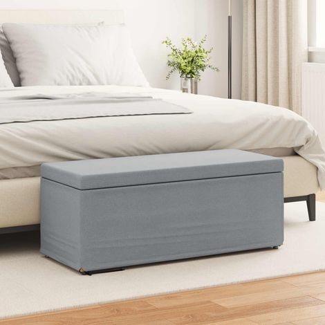 vidaXL Pouf Grigio chiaro Tessuto e Legno Ingegnerizzato