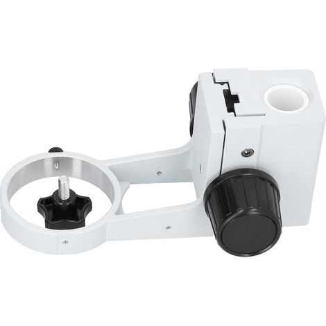 Microscope binoculaire trinoculaire stéréo avec support réglable Ø76mm, colonne de 25mm, statif robuste pour observation précise. (1/5)