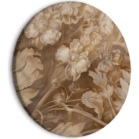 Cuadro decorativo redondo artgeist sepia 80x80 cm lienzo italiano