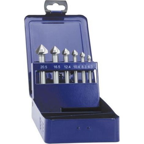 Set de fraises coniques 6,3-20,5 mm en étui fabriqué en tôle d'acier Eventus by Exact 05540 6 pièces tige cylindrique S86438 (1/4)