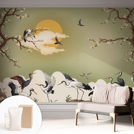 Fototapete Tapete Vliestapete mit Kleber - trendige Wanddeko - Schlafzimmer - Wohnzimmer Elegante Natur 312x219 cm (1/5)
