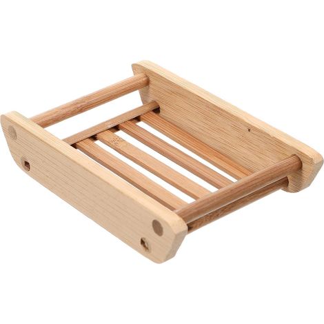 Porte Savonnette en Bambou Fait Main, Égouttoir Simple à Cinq Barres (1/5)