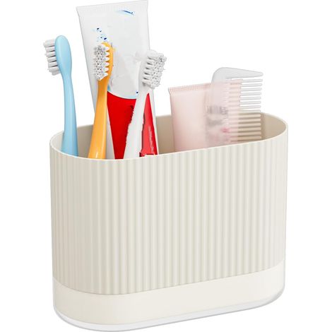 Grand porte-brosses à dents et dentifrice en plastique vert avec bac de récupération des égouttoirs - Organisateur de douche et de salle de bain pour enfants - Décoration verte mignonne pour la salle
