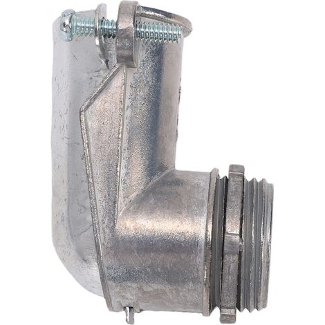 Connecteur à compression à 90 degrés, raccord de conduit de 1 pouce pour conduit métallique flexible AC MC, matériau en alliage de zinc. (1/5)