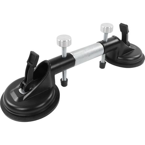 Ventouse à 2 mâchoires avec angle réglable et coussinet en caoutchouc pour une prise en main facile, idéale pour le bois et la céramique (diamètre 123 mm, noir). (1/5)