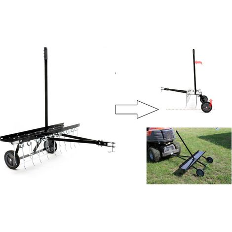 Scarificateur démousseur gazon 100cm – Accessoire pour tondeuse autoportée – Aération efficace pour pelouse dense – Compatible avec attelage