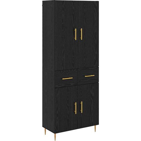 Maison Exclusive - Alacena Roble Negro 69,5 x 34 x 180 cm Madera