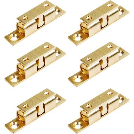 6Pcs Laiton Double Loqueteau à Billes Rouleau Loquetaux Double Rouleau Attraper pour Placard Meubles Porte Armoire Loquet Serrure de Portiere (1/5)