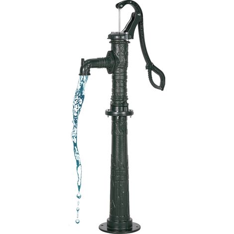 VEVOR Pompe a Eau Manuelle Puits, Hauteur de Refoulement Max 6 m, Pompe a Main a Bras en Fonte Vintage avec Base Rehaussee, Raccord NPT Standard, pour Pomper Eau Etangs, Jardins, Cours, Fermes, Vert