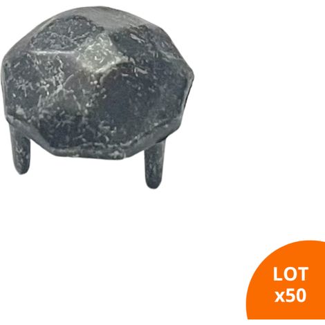 Secury-T – Cache-vis martelé 3 griffes en zamac gris vieil argent – Finition vintage pour meubles et menuiseries – Facile à poser sans outil